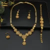 aniid – ensemble de bijoux de mariée indiens, collier et boucles d'oreilles de dubaï pour femmes, couleur or 24 carats, bijoux africains, cadeau de fête de demoiselle d'honneur