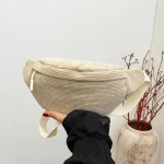 Sacs de ceinture en velours côtelé décontractés pour femmes, sac banane à la mode, sac de taille banane, sac à main de hanche, sac à bandoulière de poitrine, poche