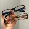 lunettes japonaises coréennes à petite monture carrée pour femmes, rétro harajuku, lunettes de lecture claires, lunettes bloquant la lumière bleue