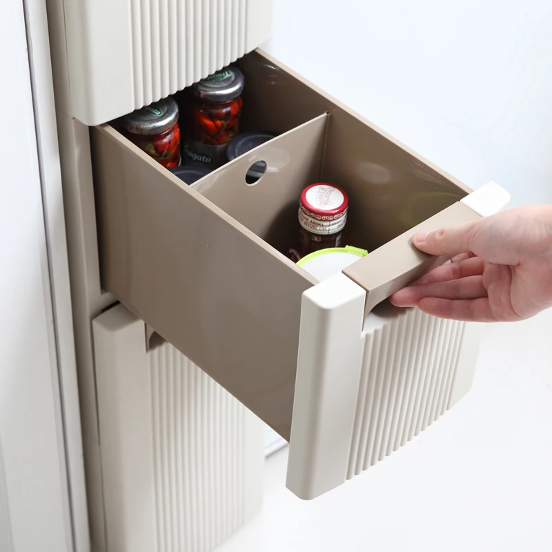 armoire latérale de style japonais pour cuisine, réfrigérateur, unité de rangement sur pied pour salle de bain, étagère de rangement à tiroirs multicouches de 18cm armoire latérale de style japonais pour cuisine, réfrigérateur, unité de rangement sur pied pour salle de bain, étagère de rangement à tiroirs multicouches de 18cm