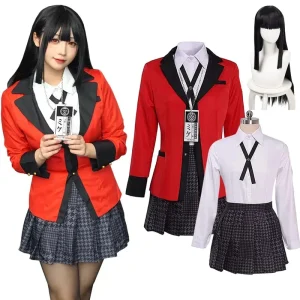 Costume de Cosplay Anime Kakegurui Jabami Yumeko, Costume d&rsquo;halloween Sayaka, joueur compulsif, uniforme JK pour écolières japonaises, Halloween Cos