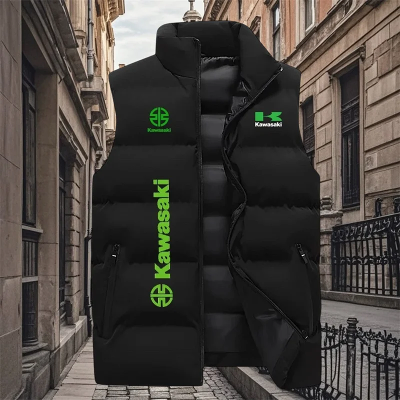 veste gilet avec logo kawasaki, décontractée et élégante, chaude pour hommes et femmes, adaptée aux sports d'automne et au cyclisme d'hiver. veste gilet avec logo kawasaki, décontractée et élégante, chaude pour hommes et femmes, adaptée aux sports d'automne et au cyclisme d'hiver.