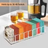 organisateur de sachets de thé, support de sachets de thé en acrylique transparent, rangement de sachets de thé pour tiroir, garde manger, cuisine, armoire, comptoir, paquet de 1