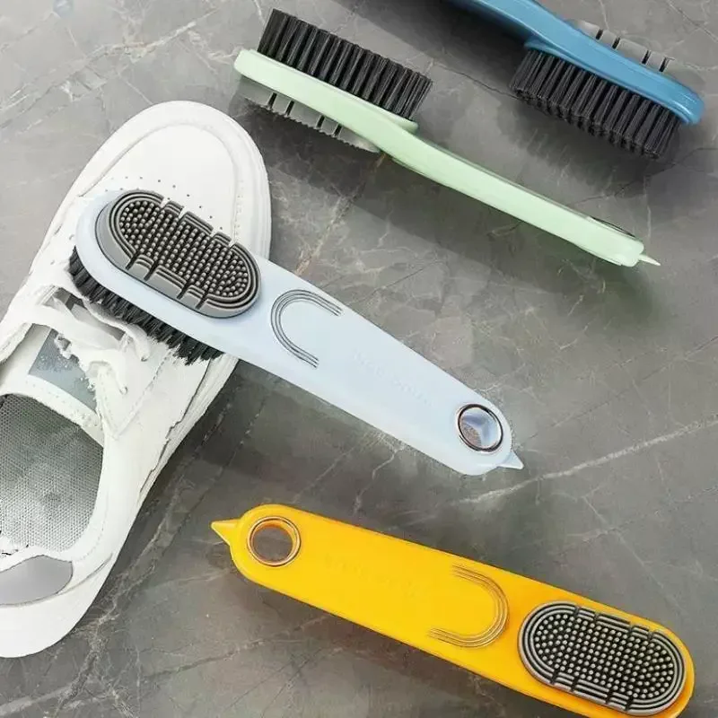 brosse à chaussures double face, brosse de nettoyage à poils souples, tête de brosse en silicone, brosse à long manche pour vêtements et chaussures, outils de nettoyage ménager brosse à chaussures double face, brosse de nettoyage à poils souples, tête de brosse en silicone, brosse à long manche pour vêtements et chaussures, outils de nettoyage ménager