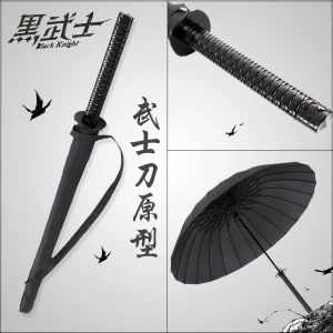 Katana Unbrella Japanese Long Handle Handles, Samurai Anime Handles, Amovible, Birthday Gift, Business Waterproof, Ménage, Rain Gear