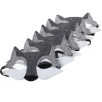 Masque d&rsquo;animal de loup en feutre Non tissé, 6 pièces, fournitures de fête d&rsquo;anniversaire d&rsquo;halloween, accessoires de maquillage pour Costume pour personnes âgées