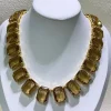 ensemble de bijoux caramel marron de haute qualité, marque de luxe, pendentif exquis en cristal, collier, bracelet, cadeau de fête pour femmes, nouvelle collection