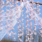 Guirxiété de Fleurs Artificielles Sakura, Vigne Rose, Arche de Mariage, Décoration de ixà Domicile, 180cm
