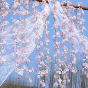 Guirxiété de Fleurs Artificielles Sakura, Vigne Rose, Arche de Mariage, Décoration de ixà Domicile, 180cm