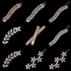 barrette à la mode en forme de feuille de zircone cubique pour femmes, accessoires de mariée, bijoux de cheveux de mariage, couvre chef de fête de mariée