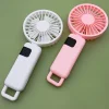 1 pièces mini ventilateur portatif pliable ventilateurs suspendus au cou ventilateur rechargeable usb à 5 vitesses avec support de téléphone et écran d'affichage