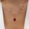 collier ras du cou rétro en pierres précieuses en cristal arc en ciel pour femmes, chaîne de clavicule simple, bijoux, accessoires de vêtements à la mode