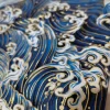 tissu feuille d'or fait à la main, style japonais, ondulation ondulée, tissu artisanal bleu noir, 2 couleurs, vente en gros domestique, qualité supérieure