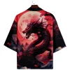 kimono japonais dragon imprimé cardigan chemise asiatique streetwear robe kimonos harakuju samouraï costume hommes haori yukata