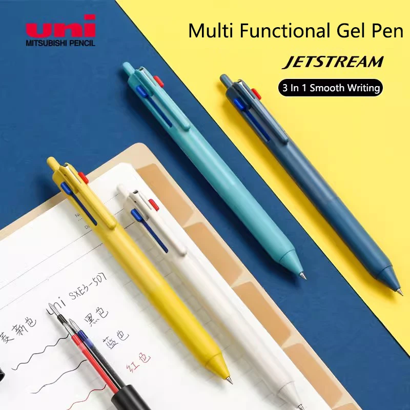 stylo à bille japonais uni 3 en 1, noir, rouge, bleu, 0.5mm, 0.7mm, pcannelle, gel d'huile multifonctionnel, canetas, fournitures d'écriture pour l'école et le bureau stylo à bille japonais uni 3 en 1, noir, rouge, bleu, 0.5mm, 0.7mm, pcannelle, gel d'huile multifonctionnel, canetas, fournitures d'écriture pour l'école et le bureau