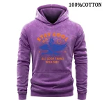 Sweat à Capuche Vintage 100% Coton Délavé pour Homme, Pull Confortable, Chemise de dehors, Automne