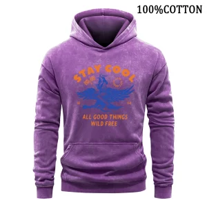 Sweat à Capuche Vintage 100% Coton Délavé pour Homme, Pull Confortable, Chemise de dehors, Automne Sweat à Capuche Vintage 100% Coton Délavé pour Homme, Pull Confortable, Chemise de dehors, Automne