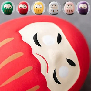 Artisanat japonais coloré de beurre de Daruma en céramique, porte-bonheur, ornement de fortune, paysage, décor de bureau à la maison, cadeaux miniatures, accessoires