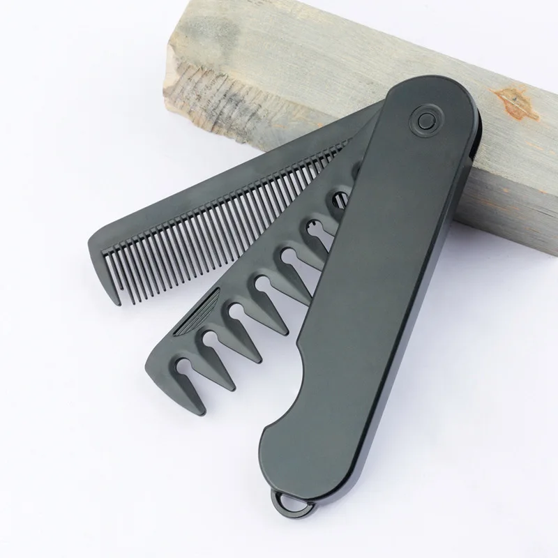 peignes de poche pliants portables multifonctions, peigne à tête d'huile à dents larges, peignage de barbe, barbier, tondeuse à cheveux, outils de coiffure peignes de poche pliants portables multifonctions, peigne à tête d'huile à dents larges, peignage de barbe, barbier, tondeuse à cheveux, outils de coiffure