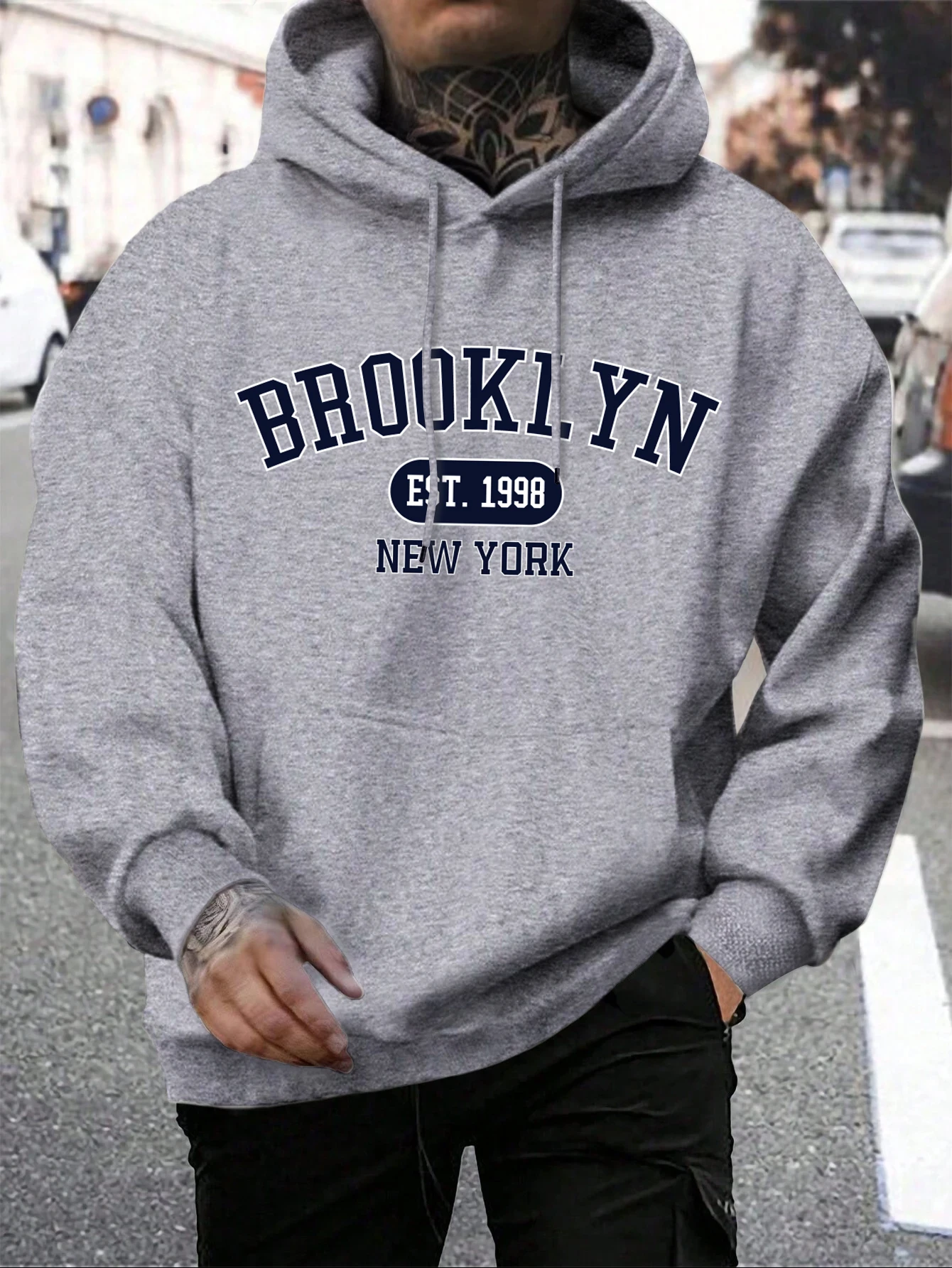 hommes sweats à capuche harajuku col rond à capuche mode surdimensionné à capuche automne confortable survêtement brooklyn est 1998 new york impression hommes sweats à capuche harajuku col rond à capuche mode surdimensionné à capuche automne confortable survêtement brooklyn est 1998 new york impression