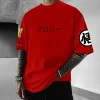 dragon ball anime imprimé graphique hommes t shirt à manches courtes rouge inspiré personnage rue été tenue décontracté pour les tendances 2025
