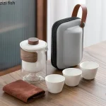 Service à thé de voyage portable en céramique, service à thé Kung Fu en plein air, outils exécutifs, infuseur à thé, théière, tasse à thé, ensembles à thé