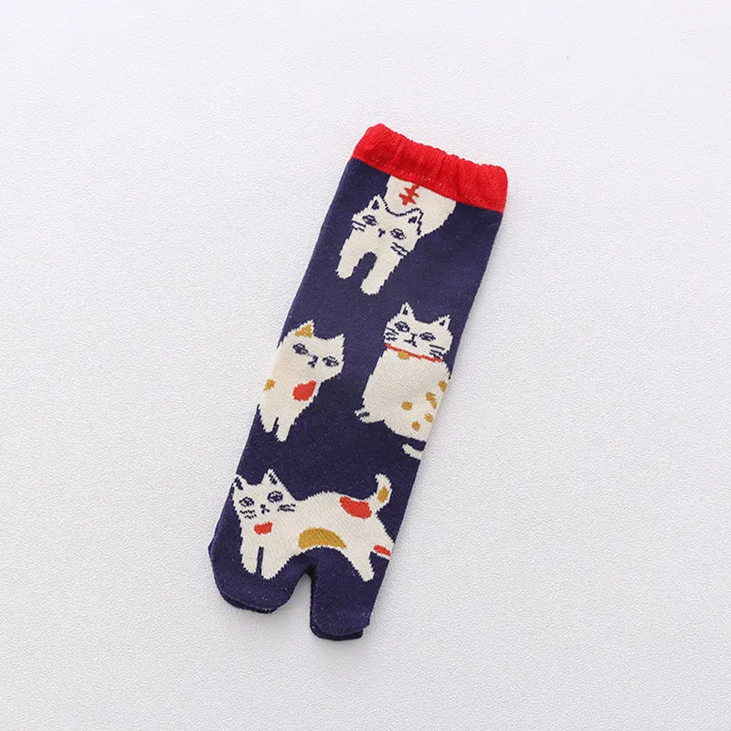 chaussettes à deux doigts unisexes, dessin animé japonais, coton peigné, deux chaussettes parker, jacquard multicolore, chaussettes fendues, tube moyen tabi chaussettes à deux doigts unisexes, dessin animé japonais, coton peigné, deux chaussettes parker, jacquard multicolore, chaussettes fendues, tube moyen tabi