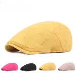 Casquette à visière japonaise et coréenne pour jeunes littéraires, chapeau pour femmes, béret rétro nostalgique, chapeau Monochrome pour femmes, 56-58CM