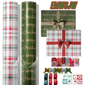 17 pouces x 120 pouces créatif noël emballage papier rouleau cadeau grand rouleau rétro Kraft papier d’emballage boîte-cadeau emballage 17 pouces x 120 pouces créatif noël emballage papier rouleau cadeau grand rouleau rétro Kraft papier d’emballage boîte-cadeau emballage