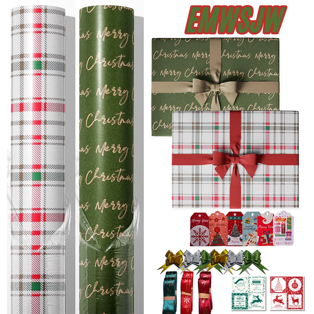 17 pouces x 120 pouces créatif noël emballage papier rouleau cadeau grand rouleau rétro Kraft papier d’emballage boîte-cadeau emballage 17 pouces x 120 pouces créatif noël emballage papier rouleau cadeau grand rouleau rétro Kraft papier d’emballage boîte-cadeau emballage