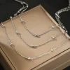 collier en acier inoxydable pour femmes, nouvelle atmosphère haut de gamme, perles délicates, chaîne multicouche en os, bijoux cadeaux de fête