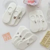 chaussettes femmes jolies chaussettes ensemble de chaussettes blanches respirantes polyvalentes pour femmes, chaussettes parker, bas de rinçage en coton, motif de dessin animé mignon, été, 10 paires