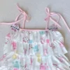 débardeur bandage brodé japonais kawaii pour femmes, y2k, esthétique, imprimé chat de dessin animé, mignon, harajuku, camisoles brodées à volants
