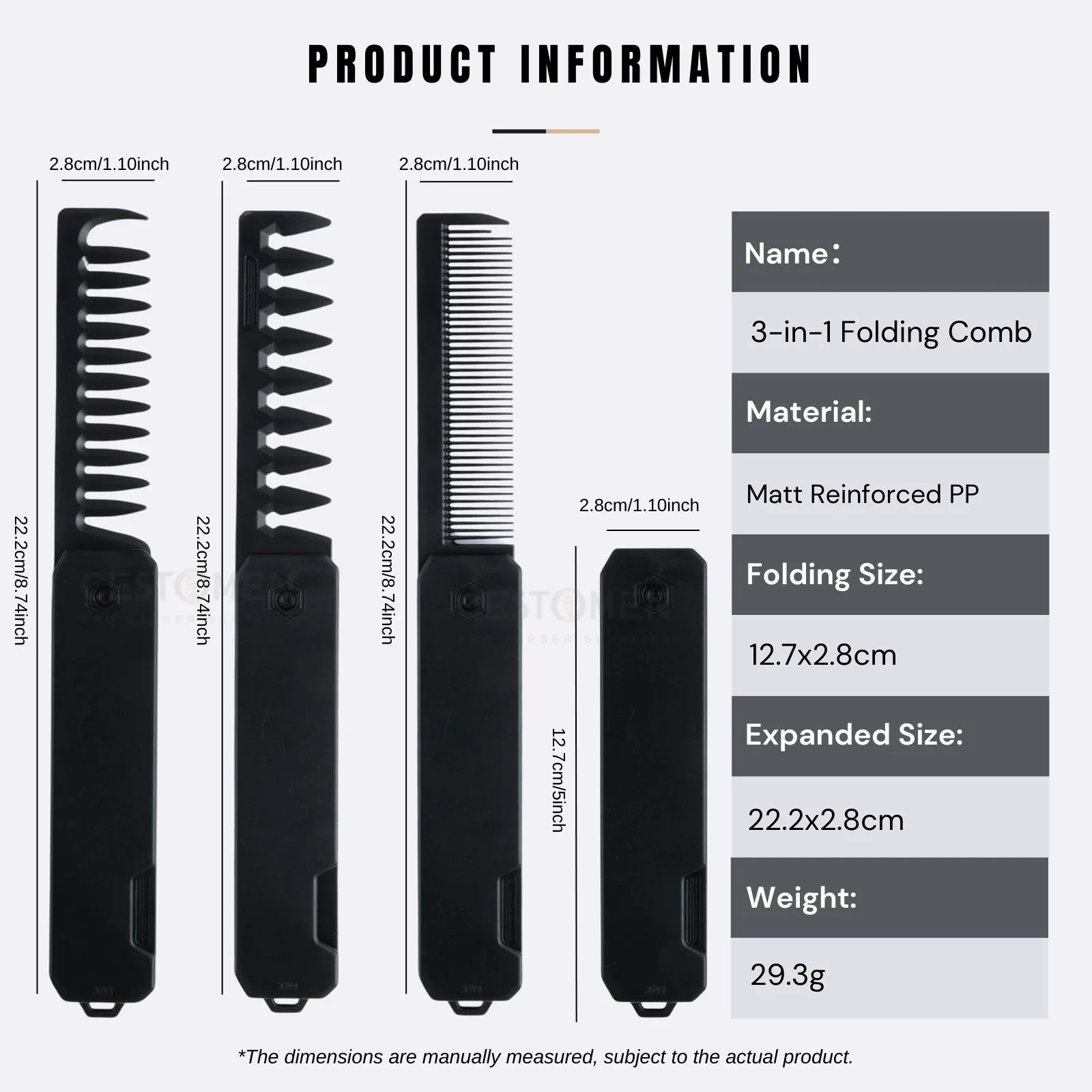 peignes pliants de poche professionnels, peigne à tête d'huile à dents larges, peigne à barbe, barbier, tondeuse à cheveux, outil de coiffure de salon, 3 en 1 peignes pliants de poche professionnels, peigne à tête d'huile à dents larges, peigne à barbe, barbier, tondeuse à cheveux, outil de coiffure de salon, 3 en 1