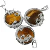pendentif demi boule en métal dragon hover, couleur argent, collier adapté, guérison des chakras reiki, bijoux de style classique