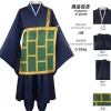 costume de cosplay geto suguru, kimono noir et bleu, uniforme scolaire, vêtements anime, costumes d'halloween pour femmes et hommes