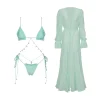 Maillot de bain Bikini avec couverture ensemble Bikini brésilien maillots de bain pour femmes Sexy dégradé licou maillot de bain été femme Maillot de bain Bikini avec couverture ensemble Bikini brésilien maillots de bain pour femmes Sexy dégradé licou maillot de bain été femme