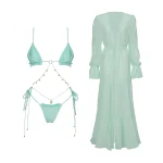 Maillot de bain Bikini avec couverture ensemble Bikini brésilien maillots de bain pour femmes Sexy dégradé licou maillot de bain été femme Maillot de bain Bikini avec couverture ensemble Bikini brésilien maillots de bain pour femmes Sexy dégradé licou maillot de bain été femme