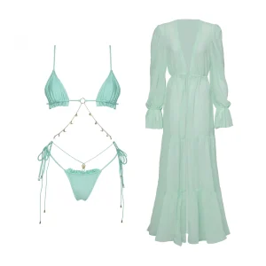 Maillot de bain Bikini avec couverture ensemble Bikini brésilien maillots de bain pour femmes Sexy dégradé licou maillot de bain été femme Maillot de bain Bikini avec couverture ensemble Bikini brésilien maillots de bain pour femmes Sexy dégradé licou maillot de bain été femme