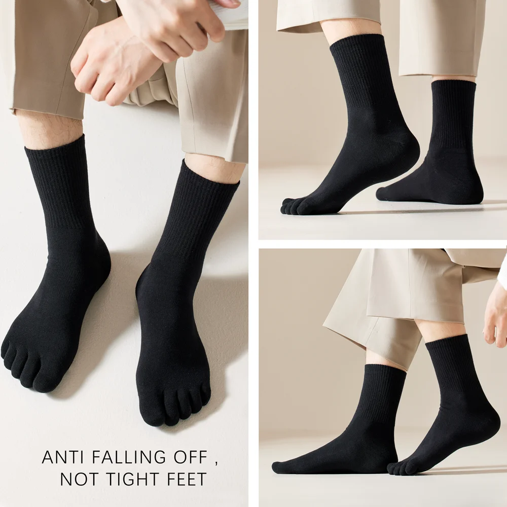 3 paires de chaussettes à bout fendu pour hommes, 100% coton, antifriction, évacuant l'humidité, fraîcheur longue durée, résout les problèmes de pieds en sueur! 3 paires de chaussettes à bout fendu pour hommes, 100% coton, antifriction, évacuant l'humidité, fraîcheur longue durée, résout les problèmes de pieds en sueur!