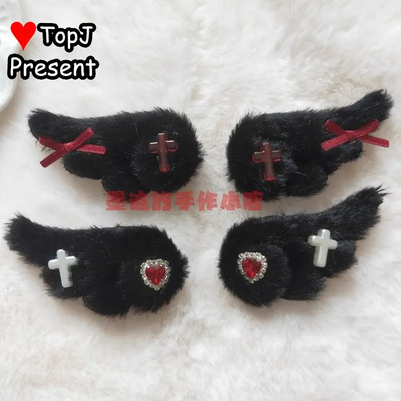 harajuku y2k fille sous culture style femmes gothique lolita arc noir rouge série ange accessoire de cheveux épingle à cheveux clips épingles pinces à cheveux harajuku y2k fille sous culture style femmes gothique lolita arc noir rouge série ange accessoire de cheveux épingle à cheveux clips épingles pinces à cheveux