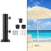 kit de base de parasol d'extérieur, support métallique résistant aux intempéries pour parasol stable, support de parasol de jardin avec bouchons réglables