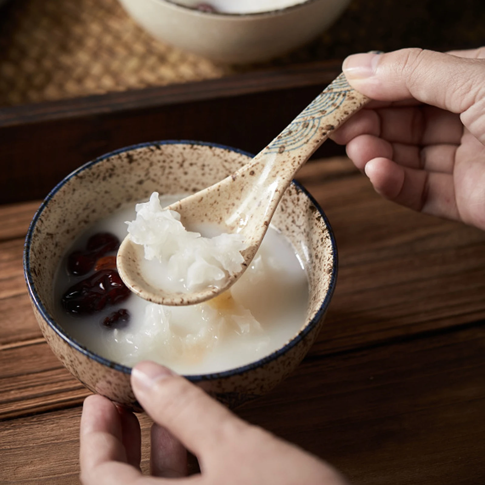 cuillère à soupe en céramique rétro de style japonais, cuillère à manger de riz, cuillère à café de service de cuisine, vaisselle, ustensiles de cuisine, outils cuillère à soupe en céramique rétro de style japonais, cuillère à manger de riz, cuillère à café de service de cuisine, vaisselle, ustensiles de cuisine, outils