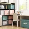 boîte de rangement de style japonais, type tiroir, boîte d'organisation couverte durable, tissu en coton et lin avec couvercle, bacs pliables pour chambre d'enfants
