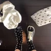 chaussettes fendues en jacquard japonais pour femmes, coton peigné numérique, mode coréenne harajuku, chaussettes tabi à deux doigts, chic