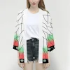 cardigan kimono rose pour femmes, anime demon kamade zezeko, manteau d'été kamado tanjirou à carreaux verts pour hommes, manteau haori japonais