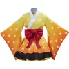 robes de demoiselle d'honneur kimono demon slayer, costume de cosplay kamado nezuko, kimonos japonais pour femmes, robe lolita, cadeaux de fête d'halloween
