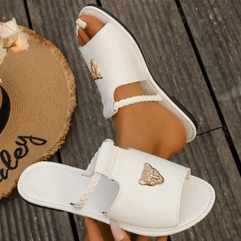 femmes pantoufles 2025 été mode chaussures à bout ouvert pour les femmes plat plage en plein air luxe pantoufles diapositives femmes zapatos de mujer femmes pantoufles 2025 été mode chaussures à bout ouvert pour les femmes plat plage en plein air luxe pantoufles diapositives femmes zapatos de mujer