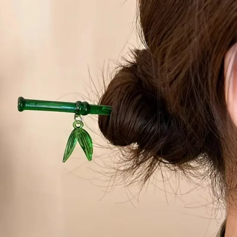bâton de cheveux en résine verte de style chinois antique pour femmes, baguettes en acrylique vintage, épingle à cheveux, accessoires pour cheveux bâton de cheveux en résine verte de style chinois antique pour femmes, baguettes en acrylique vintage, épingle à cheveux, accessoires pour cheveux