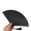 accessoires de danse portables classiques noirs, ornement compact, ventilateur en bambou, kimono, 1 pièce